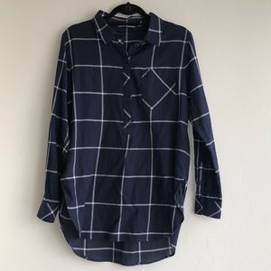 Athleta blue plaid shirt